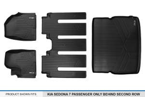 Maxliner USA - MAXLINER Custom Floor Mats 2 Rows and Cargo Liner Behind 2nd Row Set Black for 2015-2019 Kia Sedona 7 Passenger Model Only - Image 6