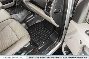 Maxliner USA - MAXLINER Floor Mats 1st Row 1 Piece Liner Black for 2015-2019 Ford F-150 SuperCab or SuperCrew Cab with 1st Row Bench Seat - Image 3