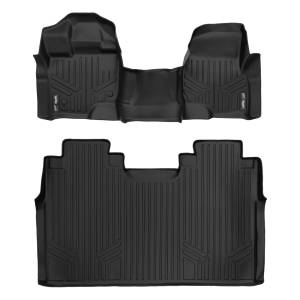 MAXLINER Custom Fit Floor Mats 2 Row Liner Set Black for 2015-2019 Ford F-150 SuperCrew Cab with 1st Row Bench Seat