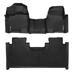 MAXLINER Custom Fit Floor Mats 2 Row Liner Set Black for 2015-2019 Ford F-150 SuperCab with 1st Row Bench Seat