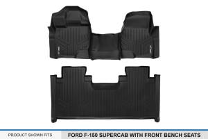 Maxliner USA - MAXLINER Custom Fit Floor Mats 2 Row Liner Set Black for 2015-2019 Ford F-150 SuperCab with 1st Row Bench Seat - Image 5