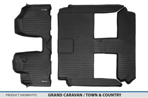 Maxliner USA - MAXLINER Floor Mats 3 Row Liner Set Black for 2008-2019 Dodge Grand Caravan / Chrysler Town & Country (Stow'n Go Only) - Image 5