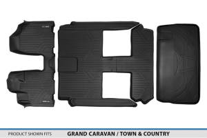 Maxliner USA - MAXLINER Floor Mats 3 Rows and Cargo Liner Behind 3rd Row Set Black for 2008-2019 Caravan / Town & Country (Stow'n Go Only) - Image 6