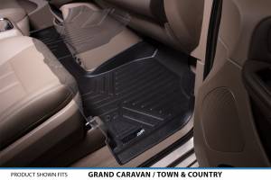 Maxliner USA - MAXLINER Floor Mats 3 Rows and Cargo Liner Behind 2nd Row Set Black for 2008-2019 Caravan / Town & Country (Stow'n Go Only) - Image 3