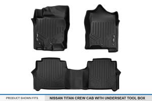Maxliner USA - MAXLINER Floor Mats Liner Set Black for Crew Cab 2017-2019 Titan / 2016-2019 Titan XD (with Rear Under Seat Organizer) - Image 5
