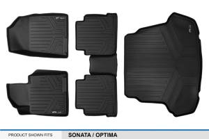 Maxliner USA - MAXLINER Custom Floor Mats - Cargo Liner Set Black for 2015-2019 Hyundai Sonata Non Hybrid/2016-2019 Kia Optima Non Hybrid - Image 6