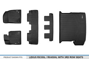 Maxliner USA - MAXLINER Floor Mats 3 Rows and Cargo Liner Behind 2nd Row Set Black for 2018-2019 Lexus RXL with 3rd Row Seats - All Models - Image 7
