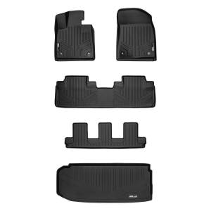 MAXLINER Floor Mats 3 Rows and Cargo Liner Behind 3rd Row Set Black for 2018-2019 Lexus RXL with 3rd Row Seats - All Models