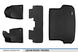 Maxliner USA - MAXLINER Custom Fit Floor Mats 2 Rows and Cargo Liner Set Black for 2016-2019 Lexus RX (No RXL Models) - Image 6