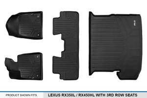 Maxliner USA - MAXLINER Floor Mats 2 Rows and Cargo Liner Behind 2nd Row Set Black for 2018-2019 Lexus RXL with 3rd Row Seats - All Models - Image 6