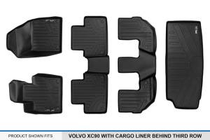 Maxliner USA - MAXLINER Floor Mats 3 Rows and Cargo Liner Behind 3rd Row Set Black for 2016-2019 Volvo XC90 - No Plug-in Hybrid Models - Image 7