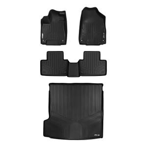 MAXLINER Floor Mats 2 Rows and Cargo Liner Behind 2nd Row Set Black for 2016-2019 Volvo XC90 - No Plug-in Hybrid Models