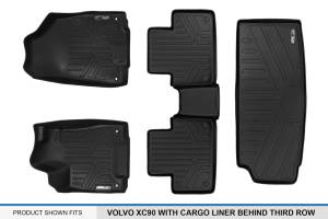 Maxliner USA - MAXLINER Floor Mats 2 Rows and Cargo Liner Behind 3rd Row Set Black for 2016-2019 Volvo XC90 - No Plug-in Hybrid Models - Image 6
