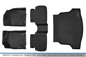 Maxliner USA - MAXLINER Custom Floor Mats and Cargo Liner Set Black for 2017-2019 Honda Civic Hatchback (No Sport or Sport Touring Models) - Image 6