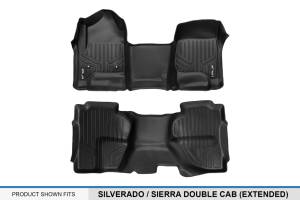 Maxliner USA - MAXLINER Custom Floor Mats 2 Row Liner Set Black for Double Cab 2014-2018 Silverado/Sierra 1500 - 2015-2019 2500/3500 HD - Image 5