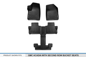 Maxliner USA - MAXLINER Custom Fit Floor Mats 3 Row Liner Set Black for 2017-2019 GMC Acadia with 2nd Row Bucket Seats - Image 5
