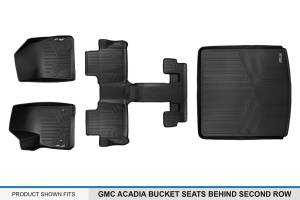Maxliner USA - MAXLINER Floor Mats 3 Rows and Cargo Liner Behind 2nd Row Set Black for 2017-2019 GMC Acadia with 2nd Row Bucket Seats - Image 6