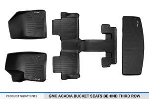 Maxliner USA - MAXLINER Floor Mats 3 Rows and Cargo Liner Behind 3rd Row Set Black for 2017-2019 GMC Acadia with 2nd Row Bucket Seats - Image 6