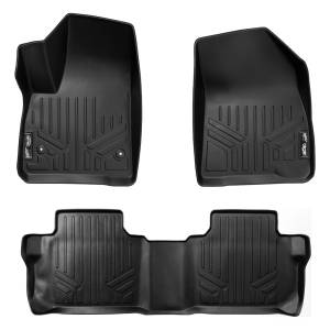 MAXLINER Custom Fit Floor Mats 2 Row Liner Set Black for 2017-2019 GMC Acadia with 2nd Row Bench Seat