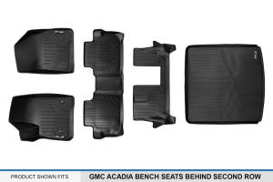 Maxliner USA - MAXLINER Custom Floor Mats 3 Rows and Cargo Liner Behind 2nd Row Set Black for 2017-2019 GMC Acadia with 2nd Row Bench Seat - Image 7