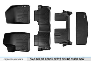 Maxliner USA - MAXLINER Custom Floor Mats 3 Rows and Cargo Liner Behind 3rd Row Set Black for 2017-2019 GMC Acadia with 2nd Row Bench Seat - Image 7