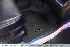 Maxliner USA - MAXLINER Custom Fit Floor Mats 2 Row Liner Set Black for 2012-2018 Dodge Ram 2500/3500 Mega Cab - Image 3