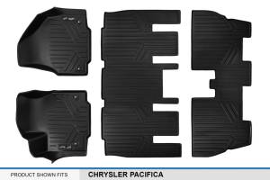 Maxliner USA - MAXLINER Custom Floor Mats 3 Row Liner Set Black for 2017-2019 Chrysler Pacifica 8 Passenger Model Only (No Hybrid Models) - Image 6