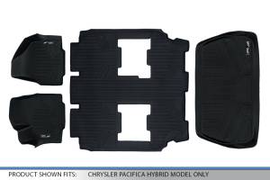 Maxliner USA - MAXLINER Floor Mats 3 Rows and Cargo Liner Behind 3rd Row Set Black for 2017-2019 Chrysler Pacifica Hybrid Model Only - Image 6