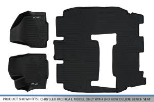 Maxliner USA - MAXLINER Floor Mats 3 Row Liner Set Black for 2017-2019 Chrysler Pacifica L Model Only with 2nd Row Deluxe Bench Seat - Image 5