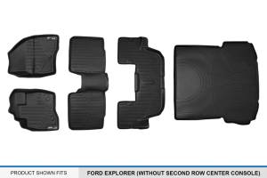 Maxliner USA - MAXLINER Custom Fit Floor Mats 3 Rows and Cargo Liner Set Black for 2017-2019 Ford Explorer without 2nd Row Center Console - Image 7