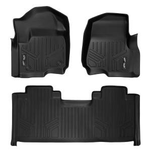 MAXLINER Floor Mats 2 Row Liner Set Black for 2017-2019 Ford F-250/F-350 Super Duty SuperCab with 1st Row Bucket Seats