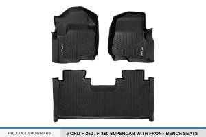 Maxliner USA - MAXLINER Custom Floor Mats 2 Row Liner Set Black for 2017-2019 Ford F-250/F-350 Super Duty SuperCab with 1st Row Bench Seat - Image 5