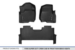 Maxliner USA - MAXLINER Custom Floor Mats 2 Row Liner Set Black for 2017-2019 Ford F-250/F-350 Super Duty Crew Cab with 1st Row Bench Seat - Image 5