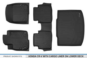 Maxliner USA - MAXLINER Custom Fit Floor Mats 2 Rows and Cargo Liner (Factory Lower Deck Position) Set Black for 2017-2019 Honda CR-V - Image 6