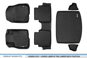 Maxliner USA - MAXLINER Custom Fit Floor Mats 2 Rows and Cargo Liner (Factory Lower Deck Position) Set Black for 2017-2019 Honda CR-V - Image 6