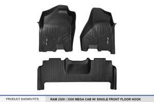 Maxliner USA - MAXLINER Custom Fit Floor Mats 2 Row Liner Set Black for 2010-2012 Ram 2500/3500 Mega Cab with Single Front Floor Hook - Image 5