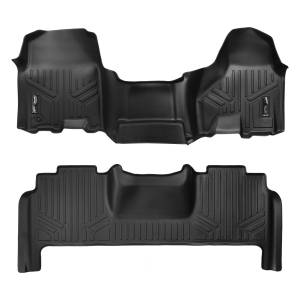 MAXLINER Custom Fit Floor Mats 2 Row Liner Set Black for 2010-2012 Dodge Ram 2500/3500 Mega Cab