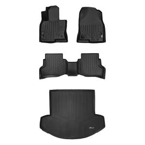 MAXLINER Custom Fit Floor Mats 2 Rows and Cargo Liner Behind 2nd Row Set Black for 2016-2019 Mazda CX-9