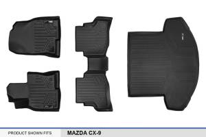 Maxliner USA - MAXLINER Custom Fit Floor Mats 2 Rows and Cargo Liner Behind 2nd Row Set Black for 2016-2019 Mazda CX-9 - Image 6