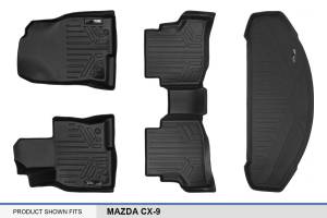 Maxliner USA - MAXLINER Custom Fit Floor Mats 2 Rows and Cargo Liner Behind 3rd Row Black for 2016-2019 Mazda CX-9 - Image 6