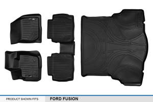 Maxliner USA - MAXLINER Custom Fit Floor Mats 2 Rows and Cargo Liner Set Black for 2017-2019 Ford Fusion No Hybrid or Plug-In Models - Image 6