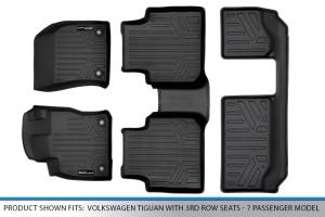 Maxliner USA - MAXLINER Custom Fit Floor Mats 3 Row Liner Set Black for 2018-2019 Volkswagen Tiguan with 3rd Row Seats - 7 Passenger Model - Image 6