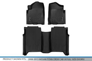 Maxliner USA - MAXLINER Custom Fit Floor Mats 2 Row Liner Set Black for 2008-2015 Nissan Titan Crew Cab (4 Full Size Doors) - Image 5