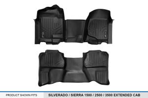 Maxliner USA - MAXLINER Custom Fit Floor Mats 2 Row Liner Set Black for 2007-2013 Silverado/Sierra 1500/2500/3500 Extended Cab - Image 5