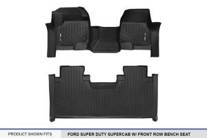 Maxliner USA - MAXLINER Custom Floor Mats 2 Row Liner Set Black for 2017-2019 Ford F-250/F-350 Super Duty SuperCab with 1st Row Bench Seat - Image 5