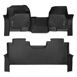 MAXLINER Custom Floor Mats 2 Row Liner Set Black for 2017-2019 Ford F-250/F-350 Super Duty Crew Cab with 1st Row Bench Seat