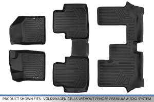 Maxliner USA - MAXLINER Floor Mats 3 Row Liner Set Black for 2018-19 Volkswagen Atlas with 2nd Row Bench Seat without Fender Premium Audio - Image 6