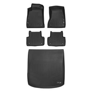 MAXLINER Custom Fit Floor Mats 2 Rows and Cargo Liner Behind 2nd Row Black for 2018-2019 Audi A5 / S5 (Sedan or Sportback)