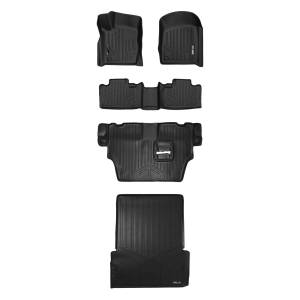 MAXLINER Floor Mats 3 Rows and Cargo Liner Behind 2nd Row Set Black for 2016-2019 Dodge Durango with 2nd Row Bench Seat