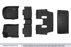 Maxliner USA - MAXLINER Floor Mats 3 Rows and Cargo Liner Behind 3rd Row Set Black for 2016-2019 Dodge Durango with 2nd Row Bucket Seats - Image 7